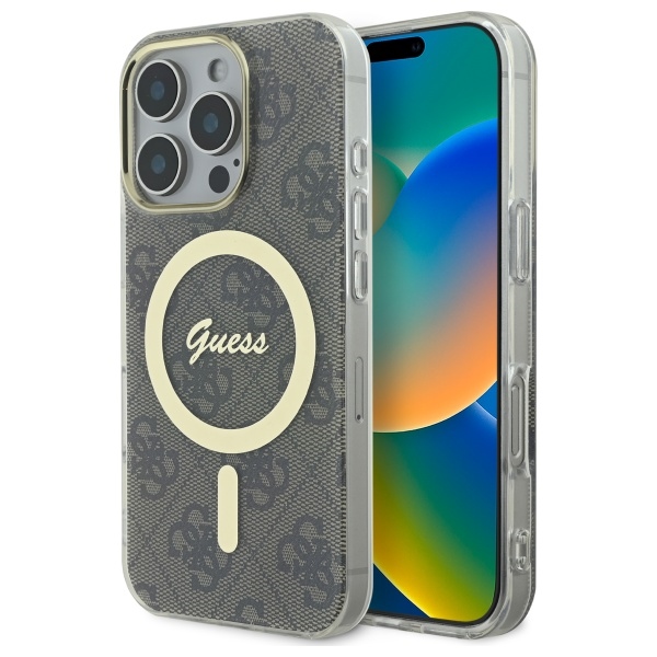 Guess IML 4G MagSafe Suojakuori iPhone 16 Pro Max:lle - Ruskea