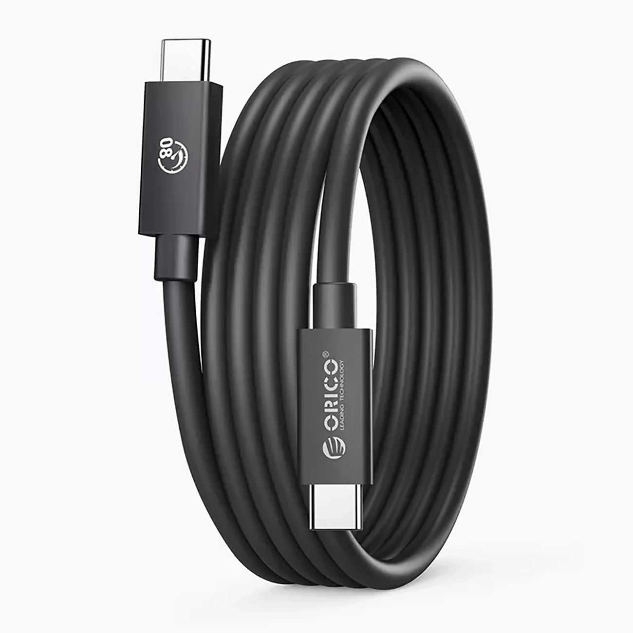 Orico USB4 Thunderbolt5 Kaapeli 80 Gbps 240W USB-C - USB-C 1,5 m - Musta