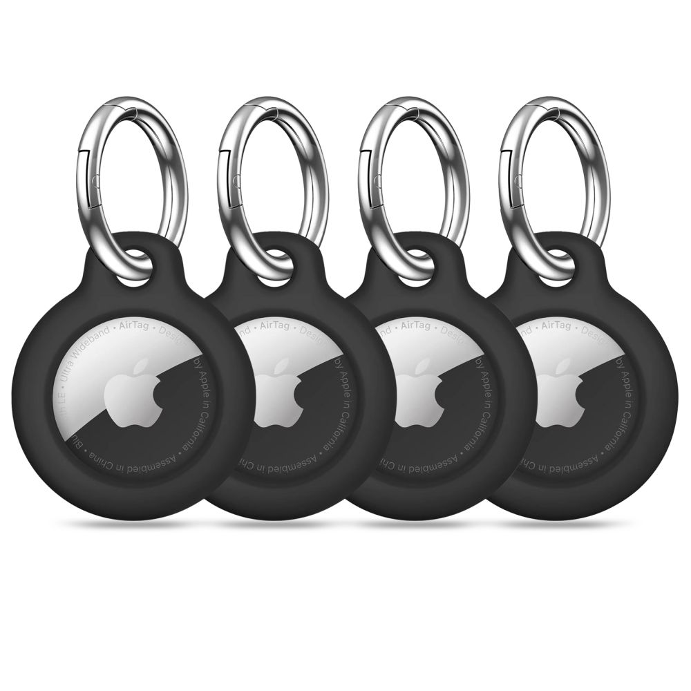 Tech-Protect Rough 4-pack Suojakuori Apple AirTag 1 / 2 -lle - musta