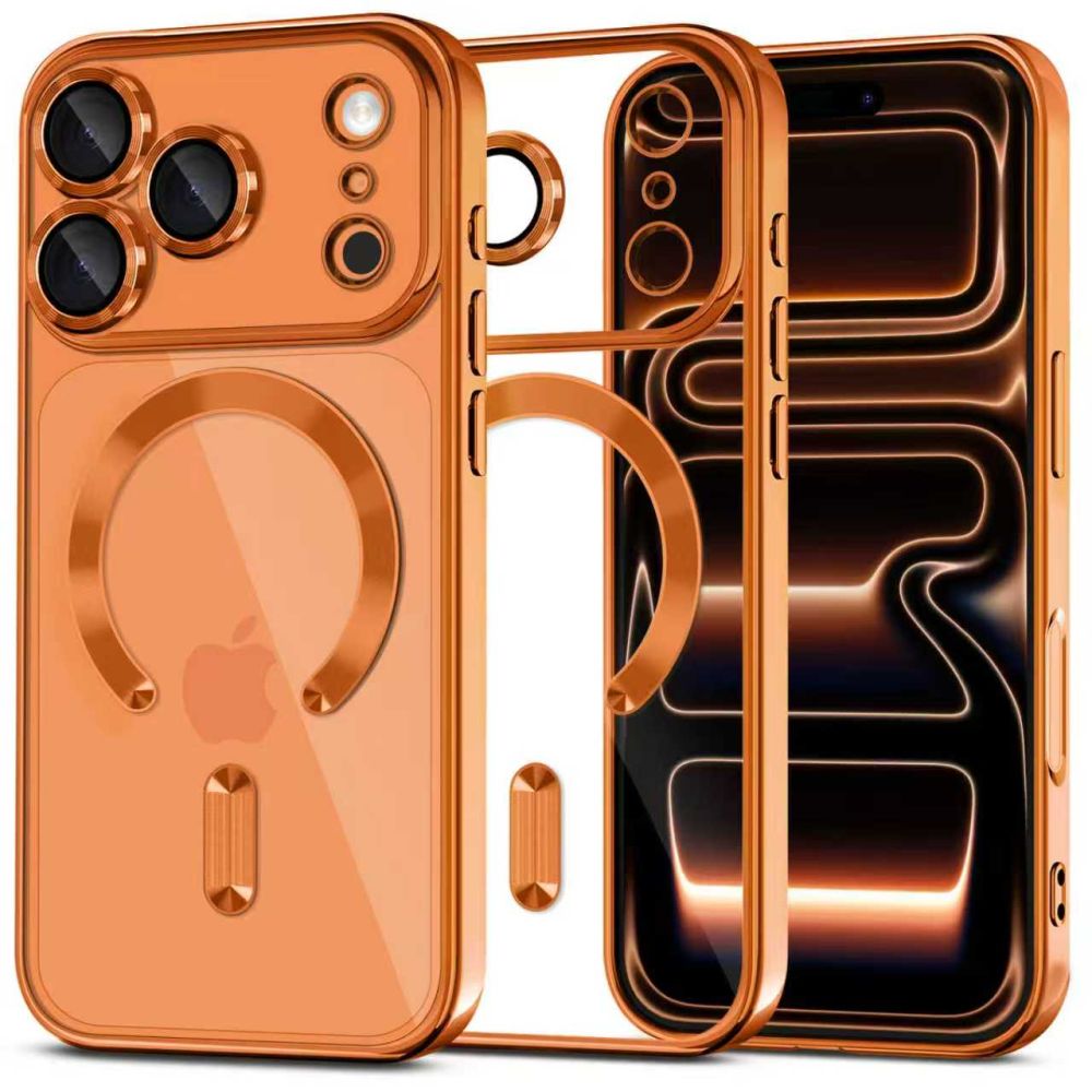 Tech-Protect MagFlex MagSafe Suojakuori iPhone 17 Pro -lle - läpinäkyvä oranssi