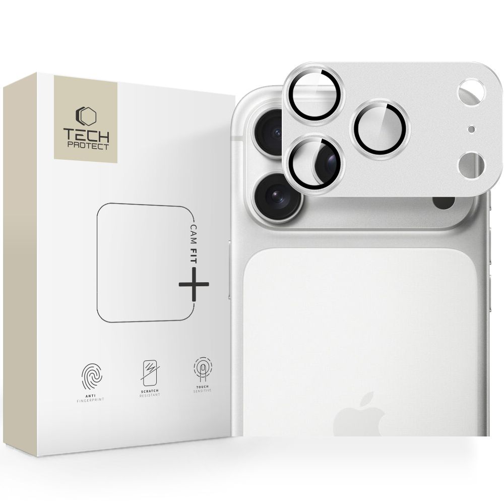 Tech-Protect Camfull Fit+ kameralinssin suojalasi iPhone 17 Pro Max - hopeinen