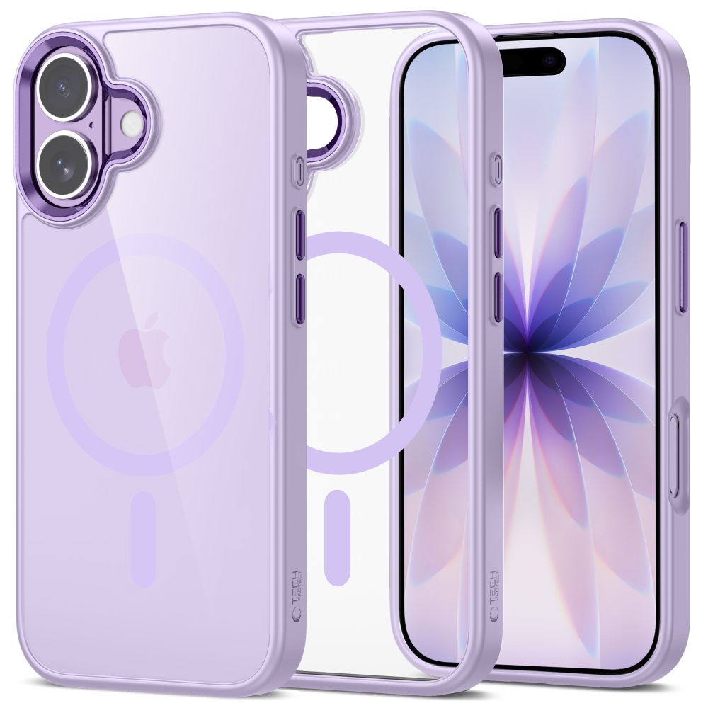 Tech-Protect MagMat MagSafe Suojakuori iPhone 17:lle - Läpinäkyvä Violetti