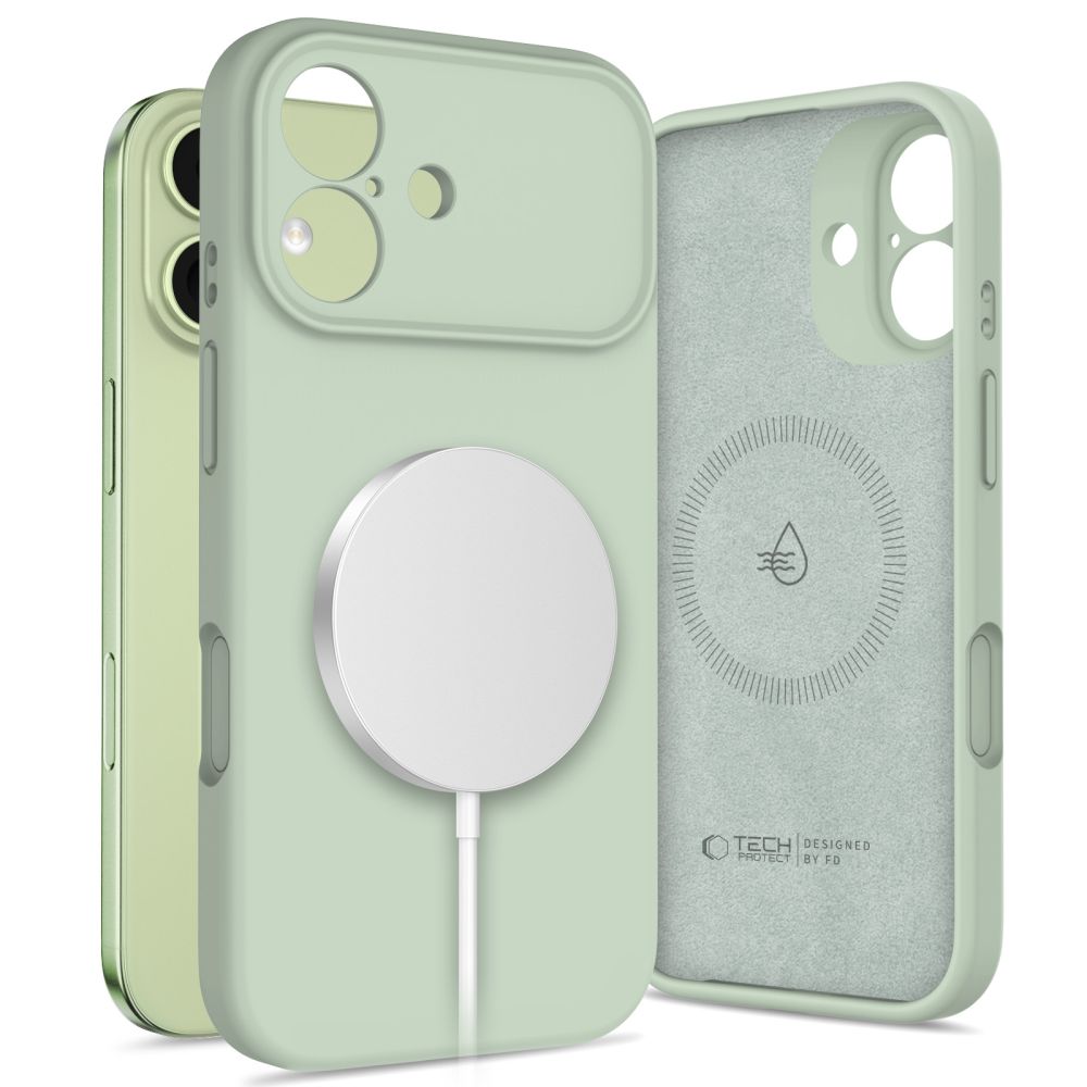 Tech-Protect Silikoninen MagSafe Suojakuori iPhone 17:lle - Vihreä