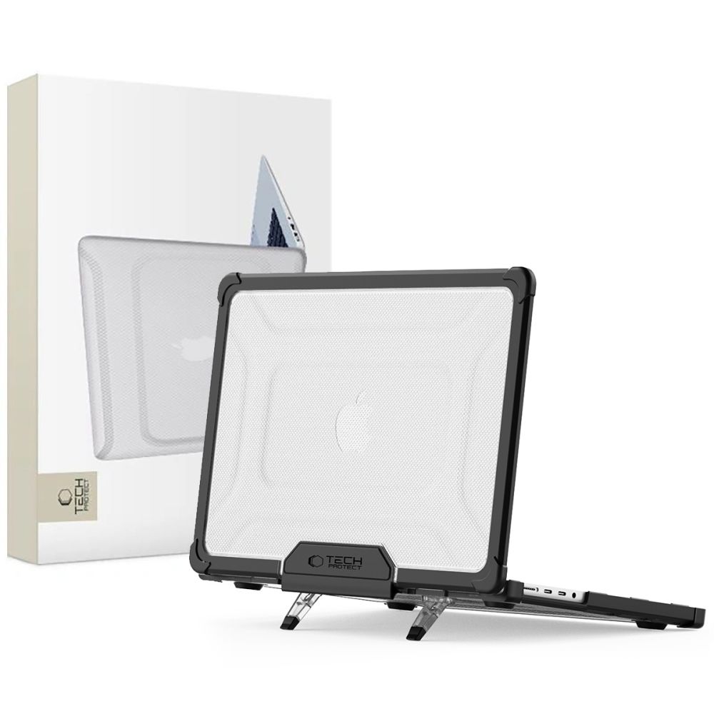 Tech-Protect SmartShell Pro Suojakuori Macbook Pro 14 M1 / M2 / M3 / M4 / M5 2021-2025:lle - Musta ja Läpinäkyvä