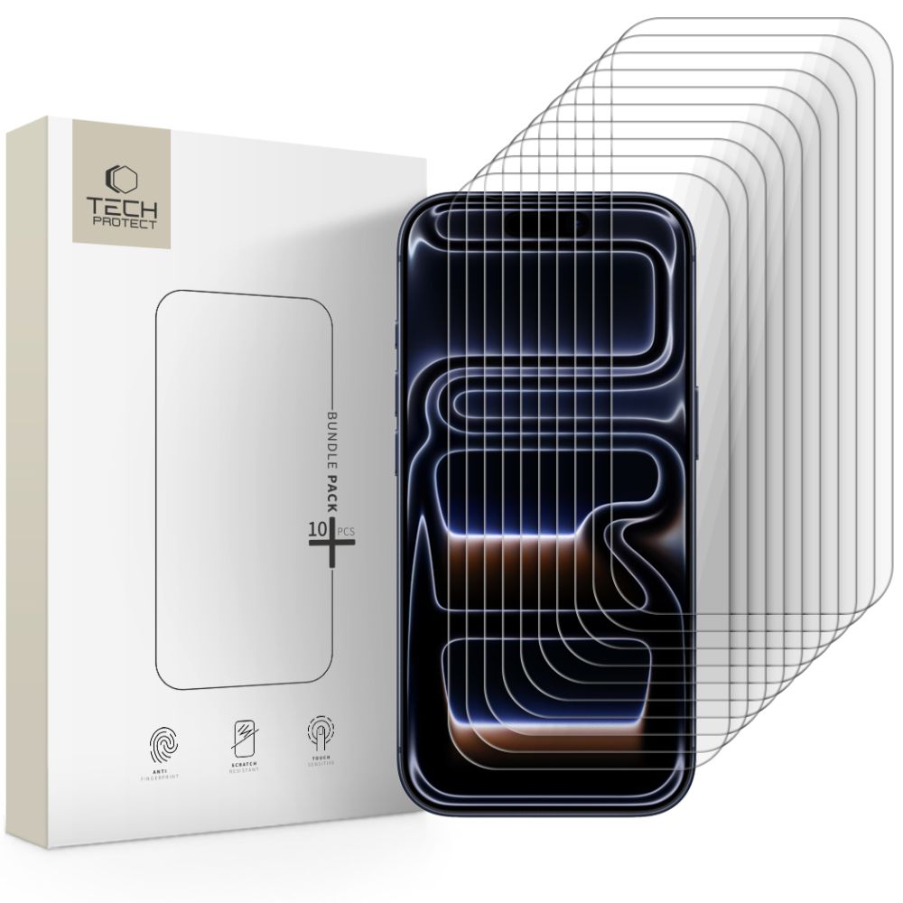 Tech-Protect Karkaistu lasi 10-pack iPhone 16 Pro / 17 / 17 Pro:lle