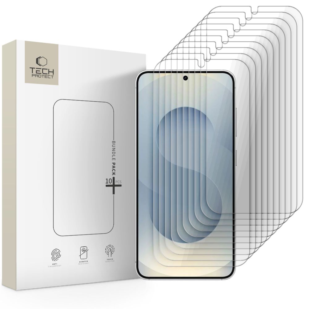 CLEAR Tech-Protect Tempered Glass Bundle 10-pack for Samsung Galaxy S24/S25