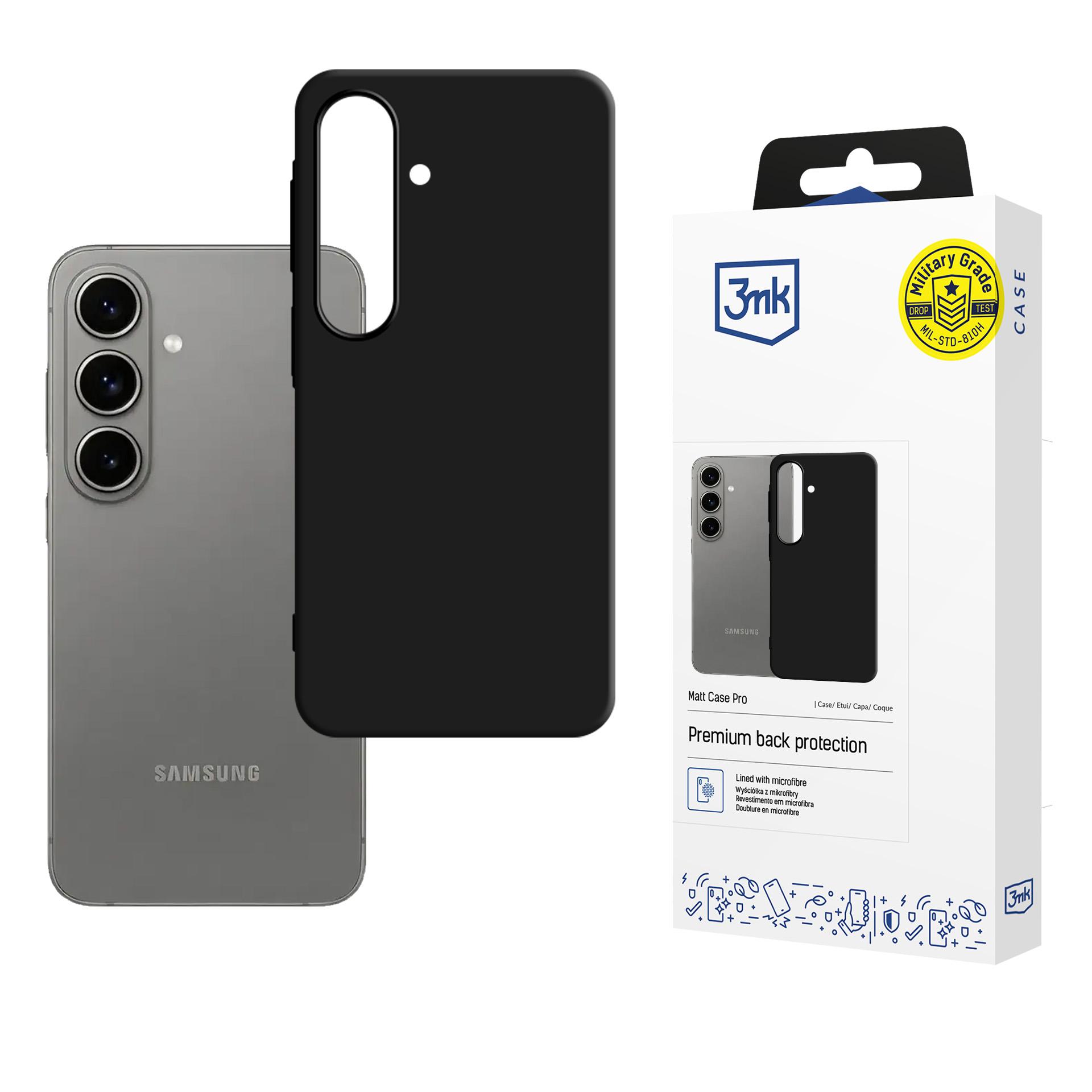 3mk Matt Case Pro -suojakuori Samsung Galaxy A57:lle, mattamusta