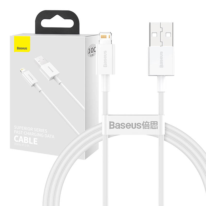Baseus CALYS-A02 puhelinkaapeli valkoinen 1 m USB A Lightning
