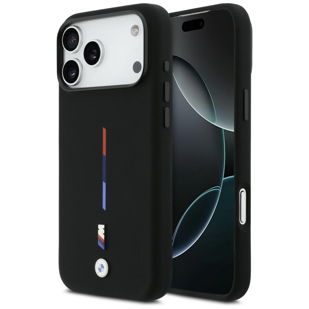 BMW M Silicon Tricolor Line MagSafe Suojakuori iPhone 17 Pro Max - musta