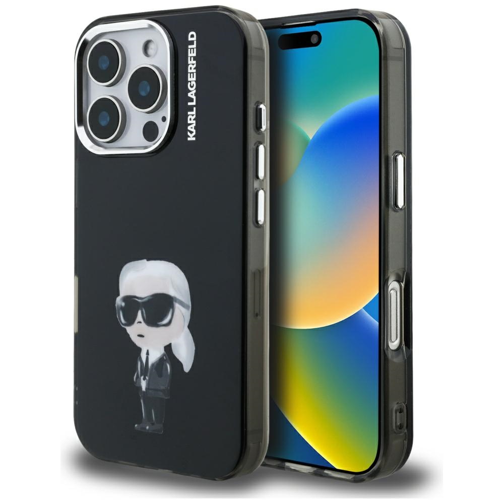 Karl Lagerfeld IML Aquarelle Karl & Logo MagSafe Suojakuori iPhone 16 Pro Maxille - Musta