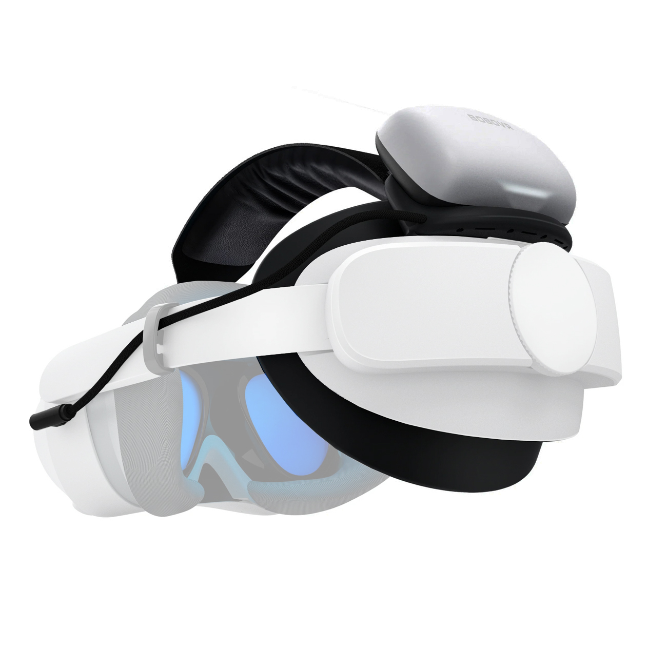 BoboVR P4U Paahihna Akulla PICO 4 Ultra:lle ja Ultra Enterprise:lle - valkoinen ja musta