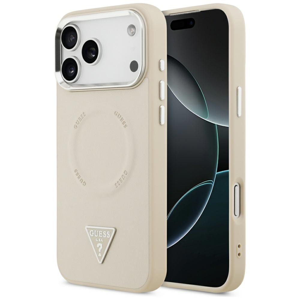 Guess Triangle Logo MagSafe Suojakuori iPhone 17 Prolle - Beige