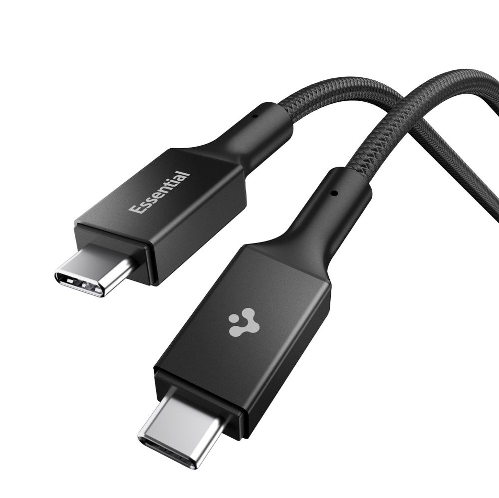 Spigen Essential EB10015CC USB-C / USB-C 100W 150cm Kaapeli - Musta