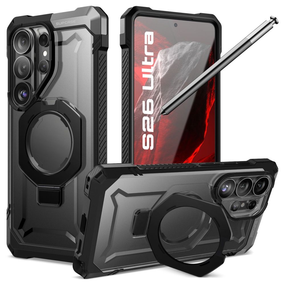Supcase UB Grip Mag MagSafe Suojakuori Samsung Galaxy S26 Ultralle - Musta