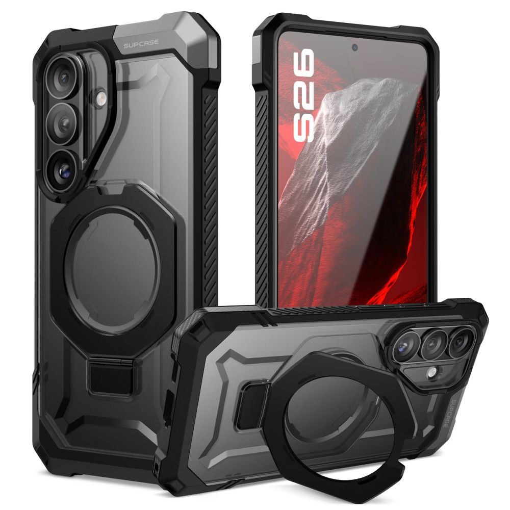 Supcase UB Grip Mag MagSafe Suojakuori Samsung Galaxy S26:lle - Musta