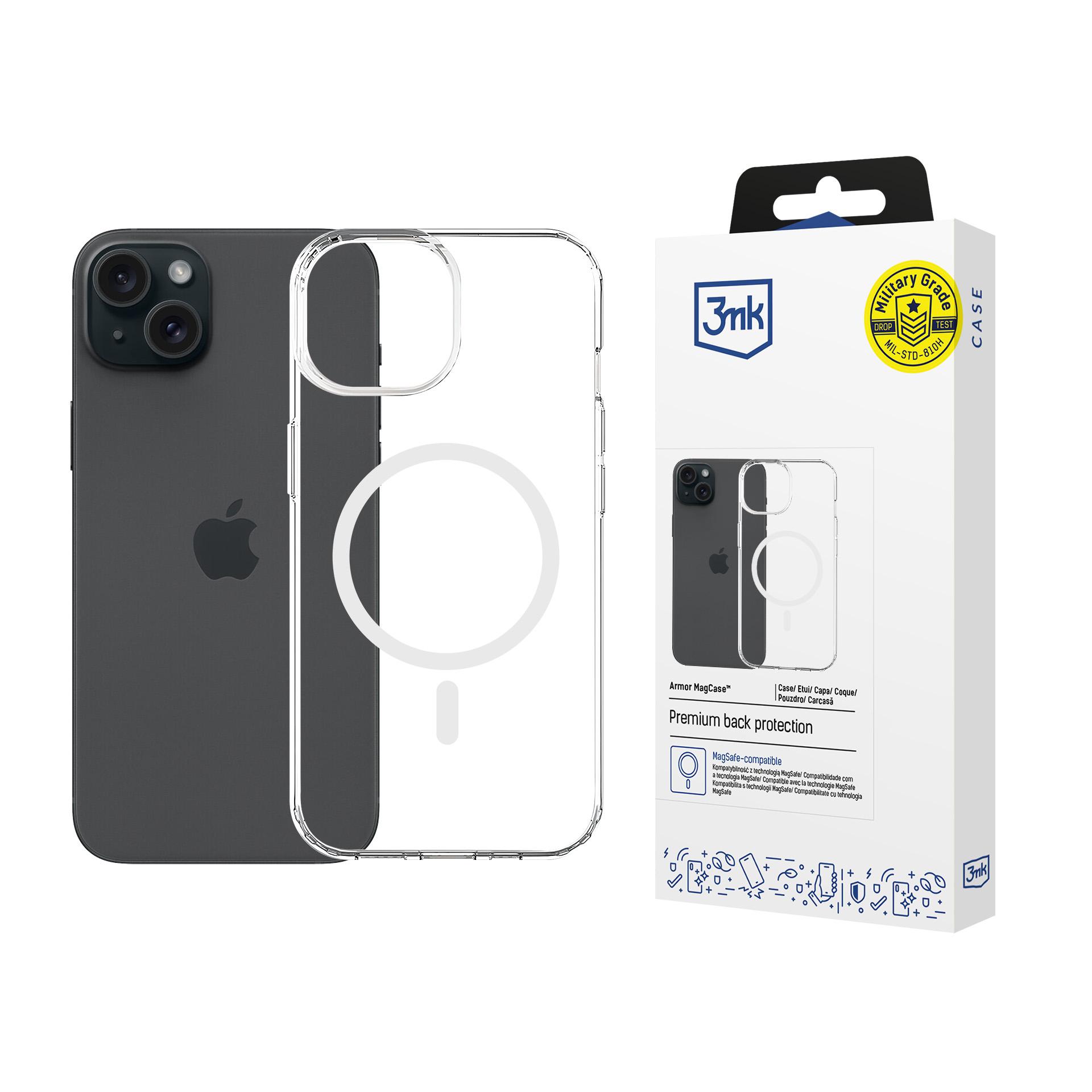 3mk Armor Magcase -suojakuori iPhone 15 Plus:lle - läpinäkyvä