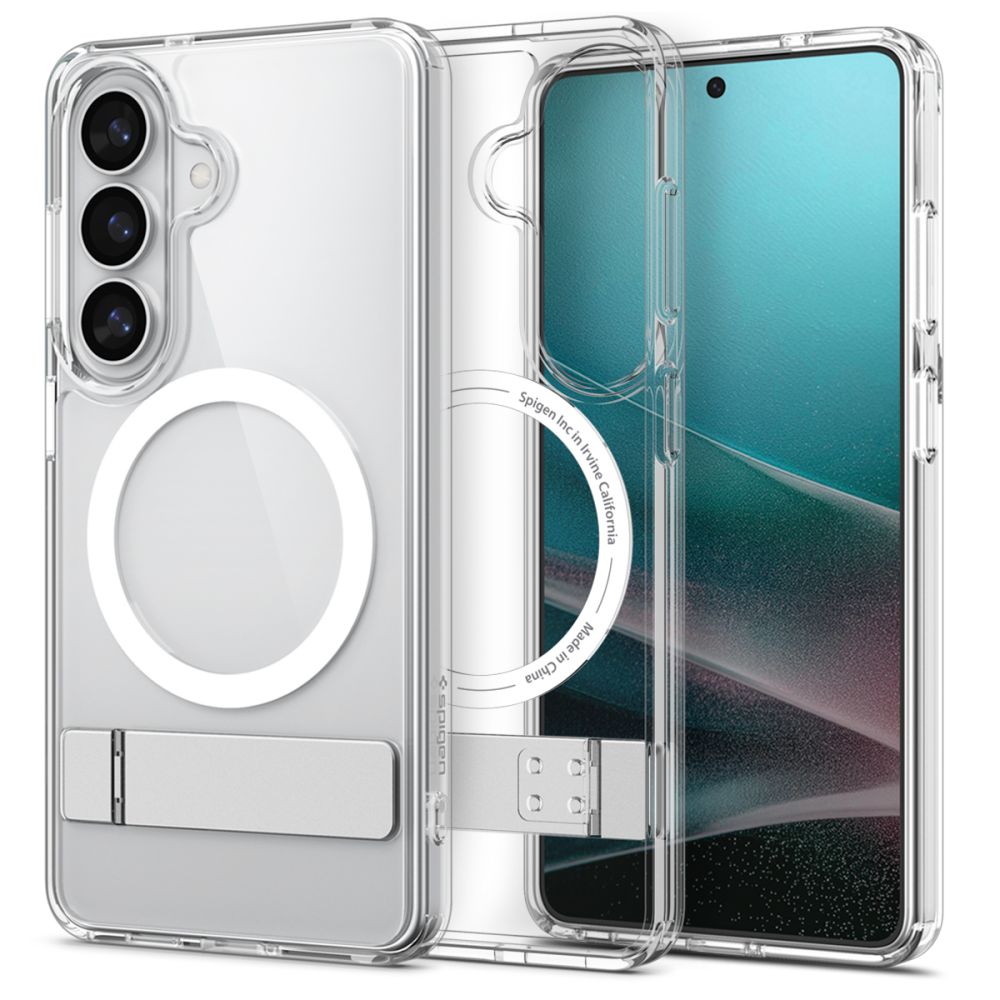 Spigen Ultra Hybrid S Mag MagSafe Suojakuori Samsung Galaxy S26:lle - läpinäkyvä ja valkoinen