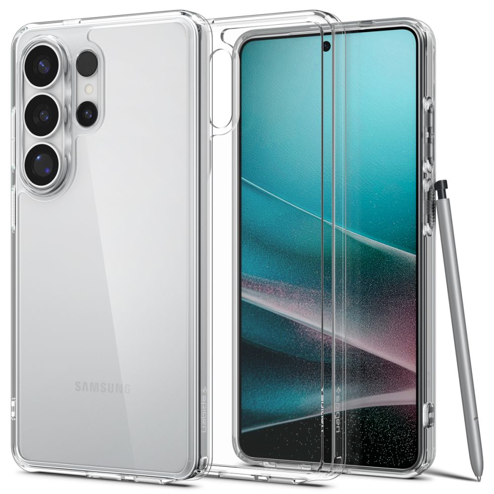 Spigen Ultra Hybrid -suojakuori Samsung Galaxy S26 Ultra -puhelimelle – läpinäkyvä
