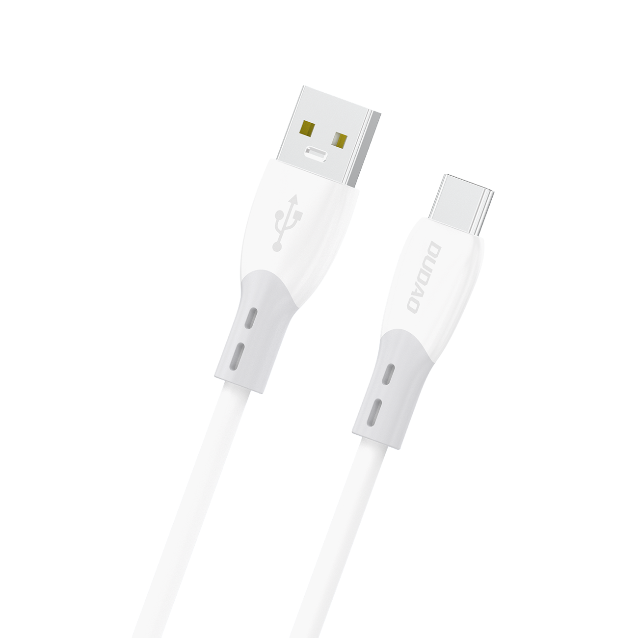Dudao L25ST 5A USB-A - USB-C -kaapeli pehmeällä silikonisuojalla 1m - valkoinen