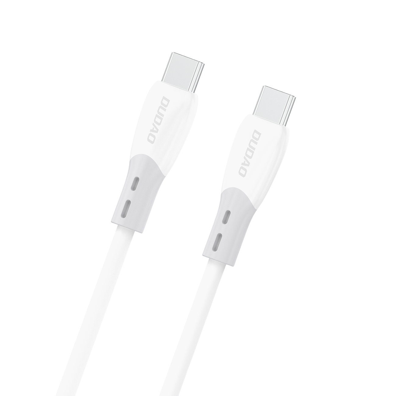 Dudao L25SC 60W USB-C - USB-C -kaapeli pehmeällä silikonisuojalla 2m - valkoinen