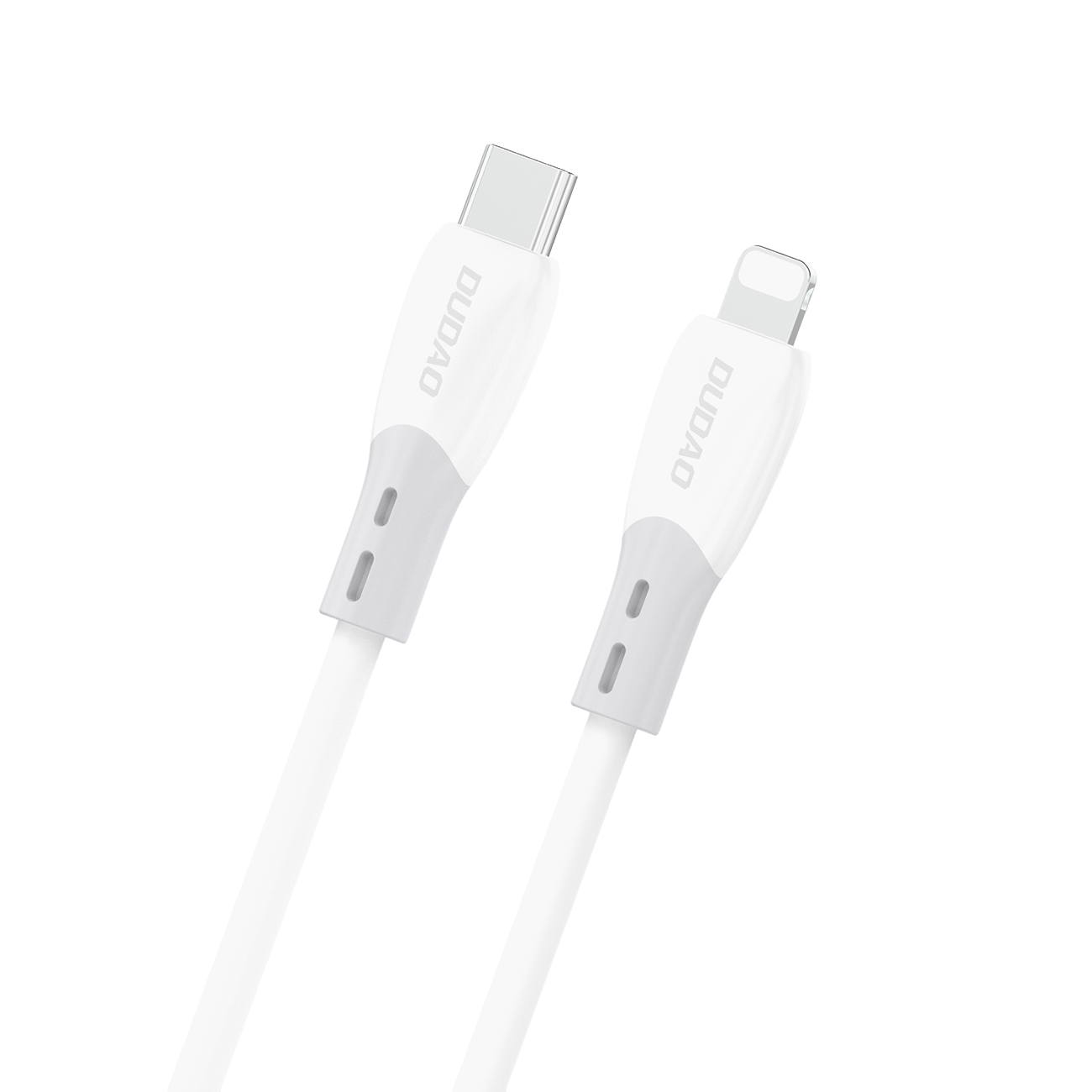 Dudao L25SX 30W USB-C - Lightning -kaapeli pehmeällä silikonisuojalla 1m - valkoinen