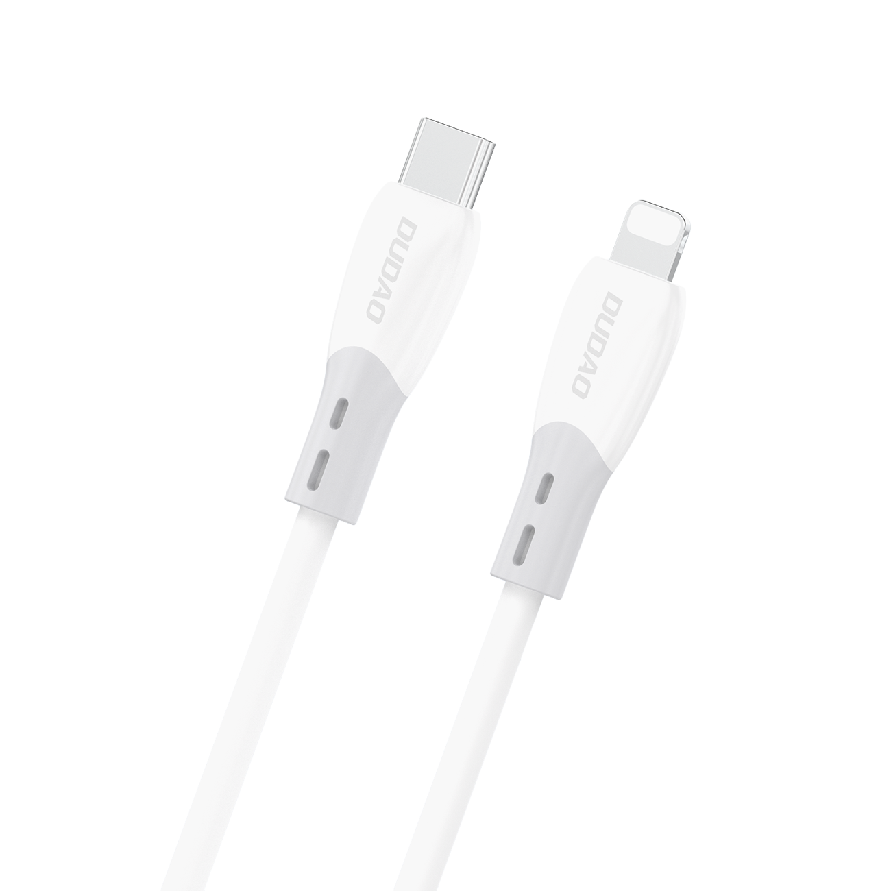 Dudao L25SX 30W USB-C - Lightning -kaapeli pehmeällä silikonisuojalla 2m - valkoinen
