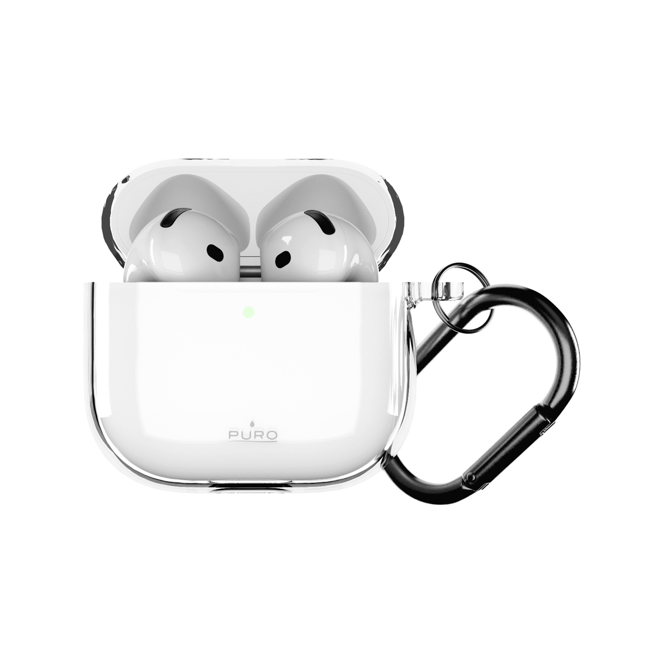 Puro 0.3 Nude -suojakuori AirPods 4:lle - läpinäkyvä