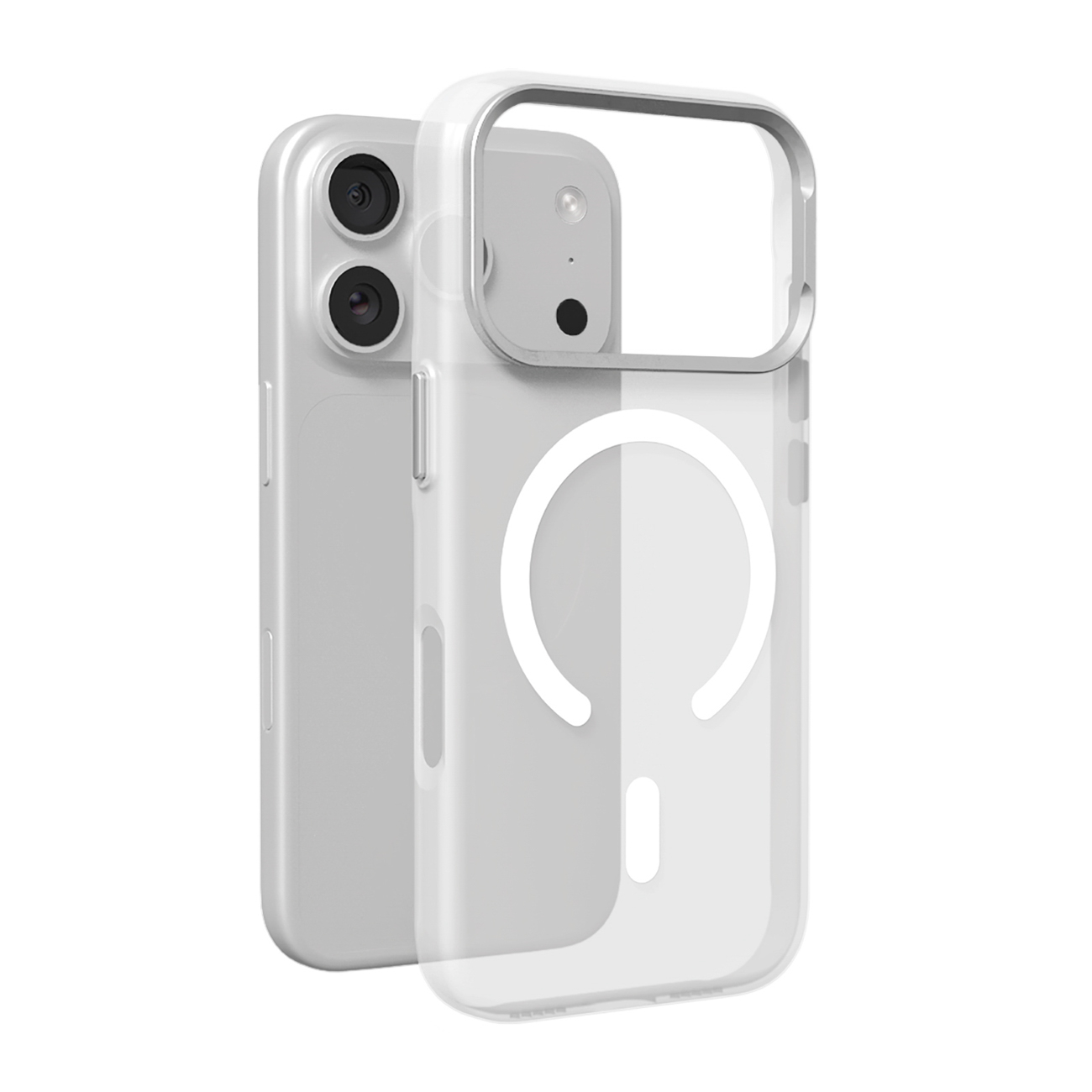 Puro Lightfeel iPhone 17 Pro Suojakuori yhteensopiva MagSafe-n kanssa - läpinäkyvä ja valkoinen