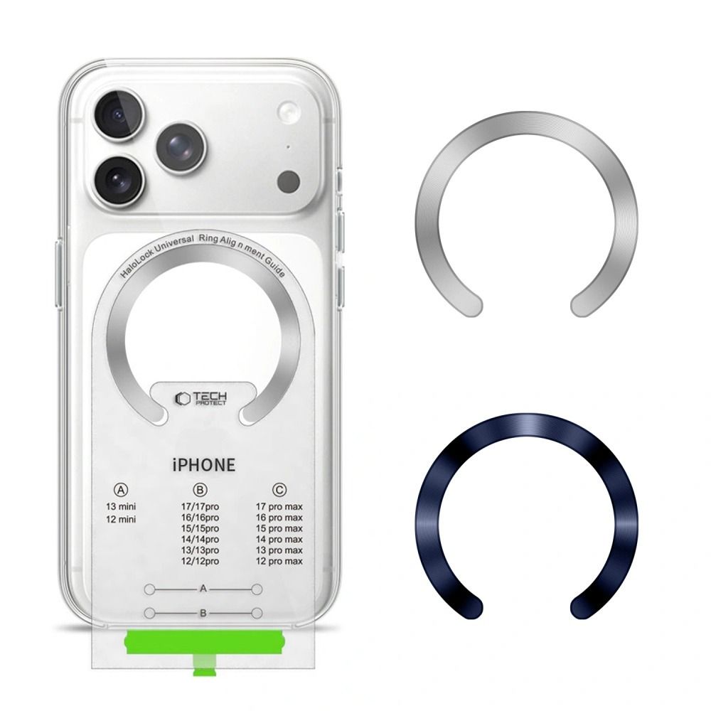 Tech-Protect MMP-210 MagSafe 2-Pack Magneettinen rengas - hopeinen / laivastonsininen