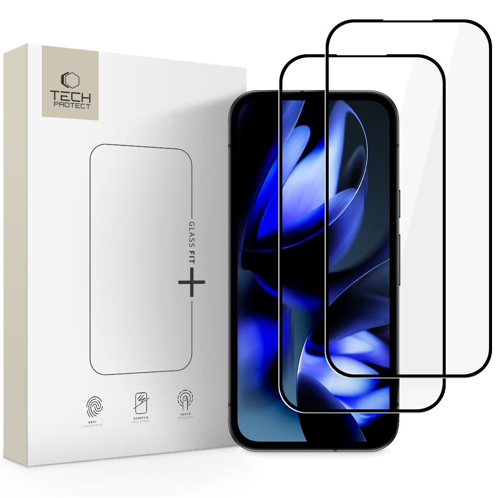 Tech-Protect Glass Fit+ 2-Pack Karkaistu lasi Google Pixel 9A / 20A - musta