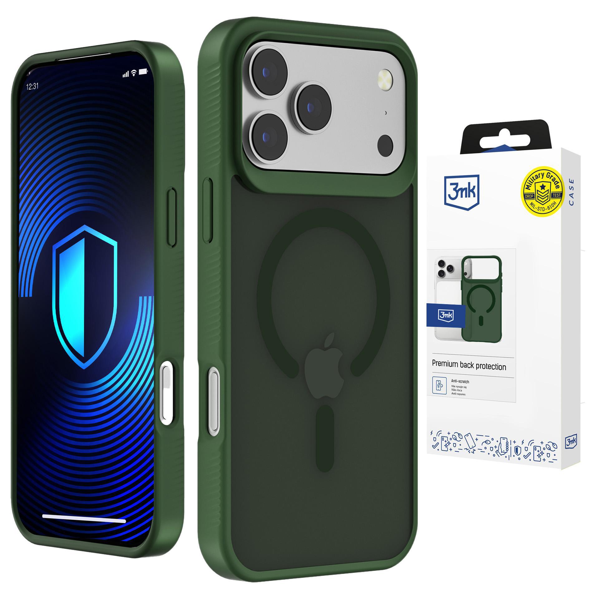 3mk Smoke MagCase - suojakuori iPhone 17 Pro:lle - vihreä-läpikuultava