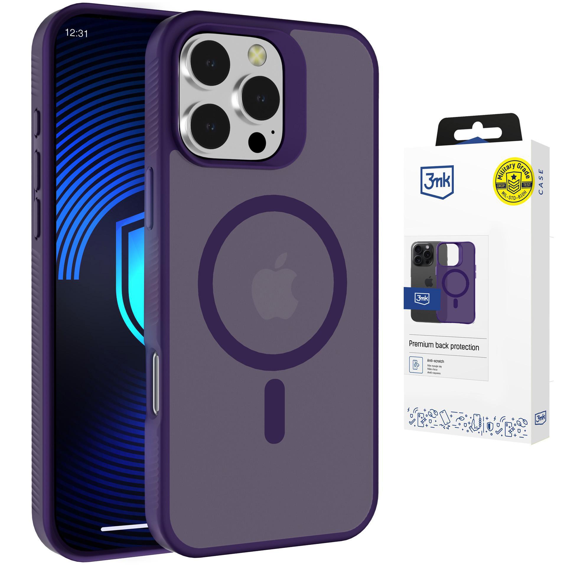 3mk Smoke MagCase iPhone 16 Pro Max:lle violetti-puoliläpinäkyvä