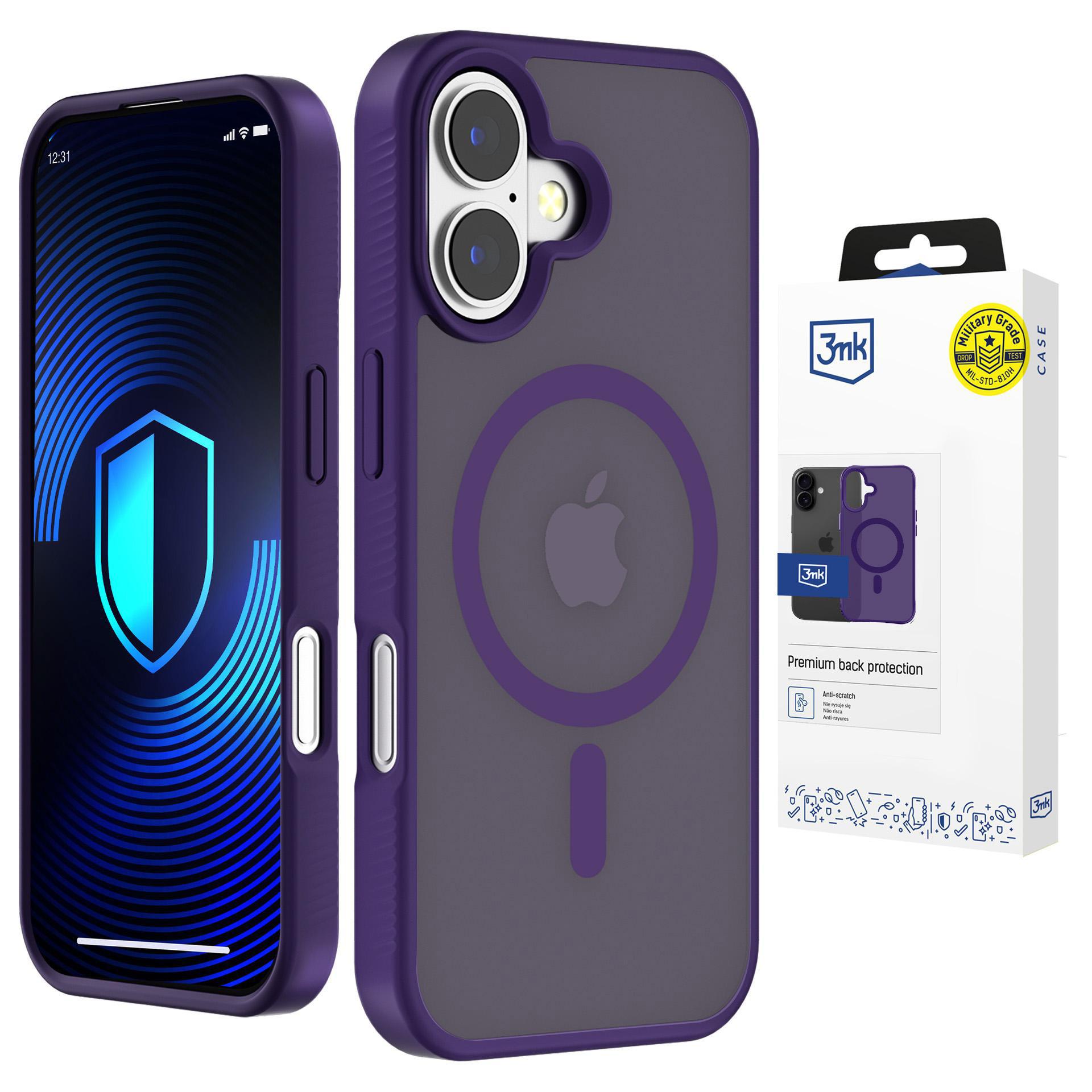 3mk Smoke MagCase - suojakuori iPhone 17:lle - violetti-läpikuultava