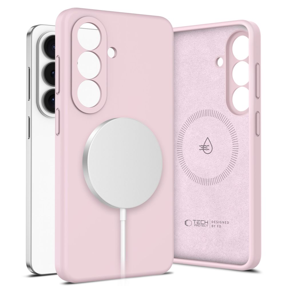 Tech-Protect Silicone MagSafe suojakuori Samsung Galaxy S26:lle vaaleanpunainen