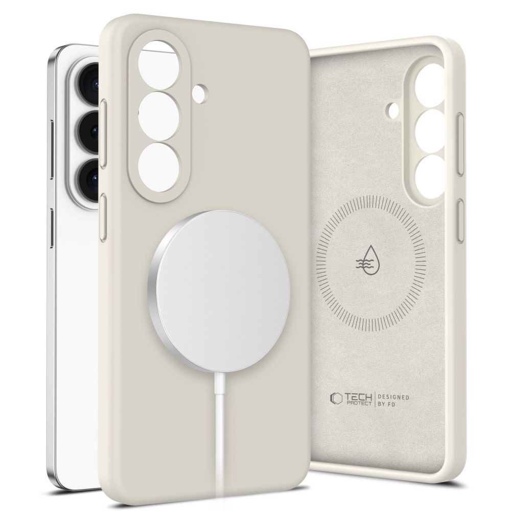 Tech-Protect Silicone MagSafe Suojakuori Samsung Galaxy S26:lle - beige