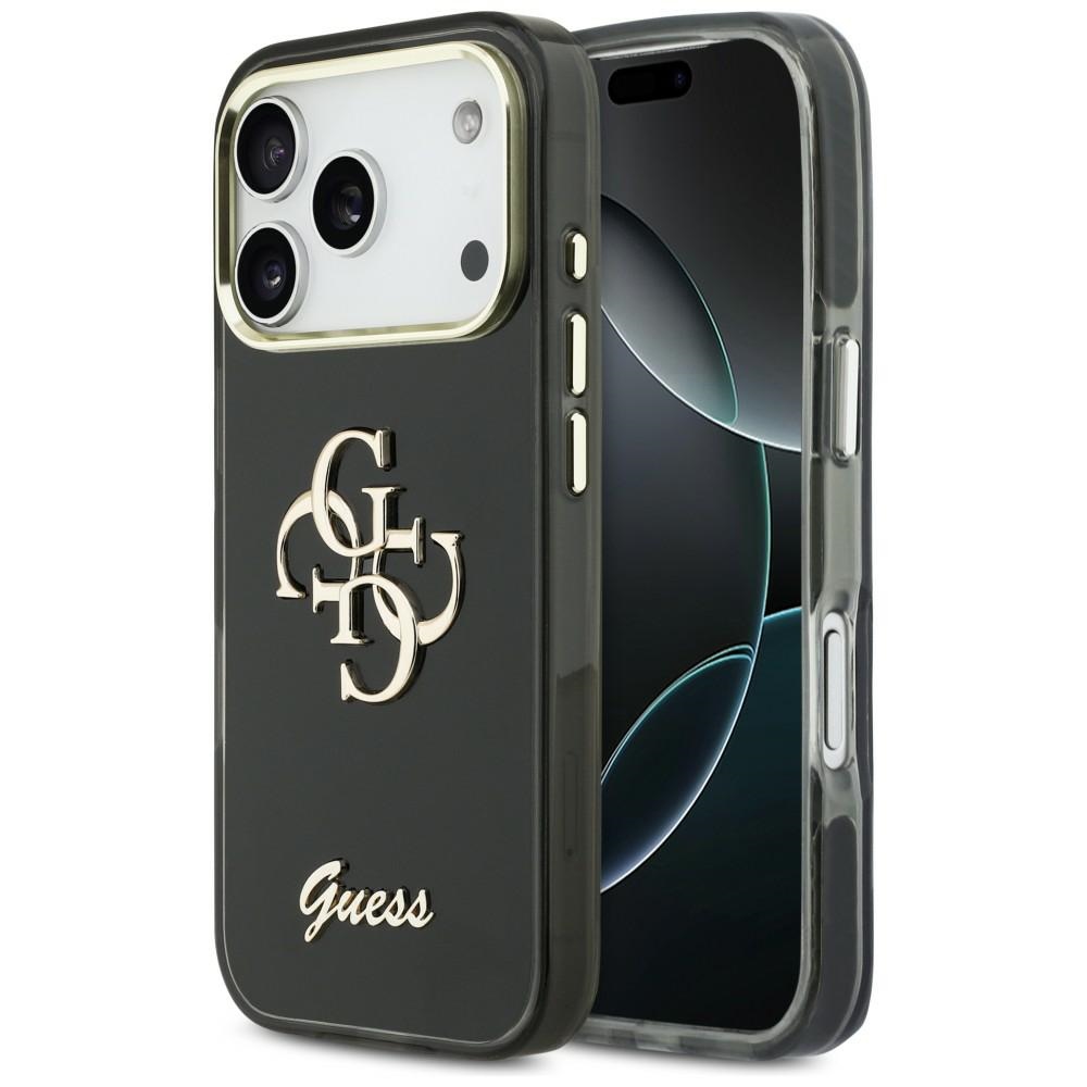 Guess IML 4G Script Metal Suojakuori iPhone 17 Pro:lle - Musta