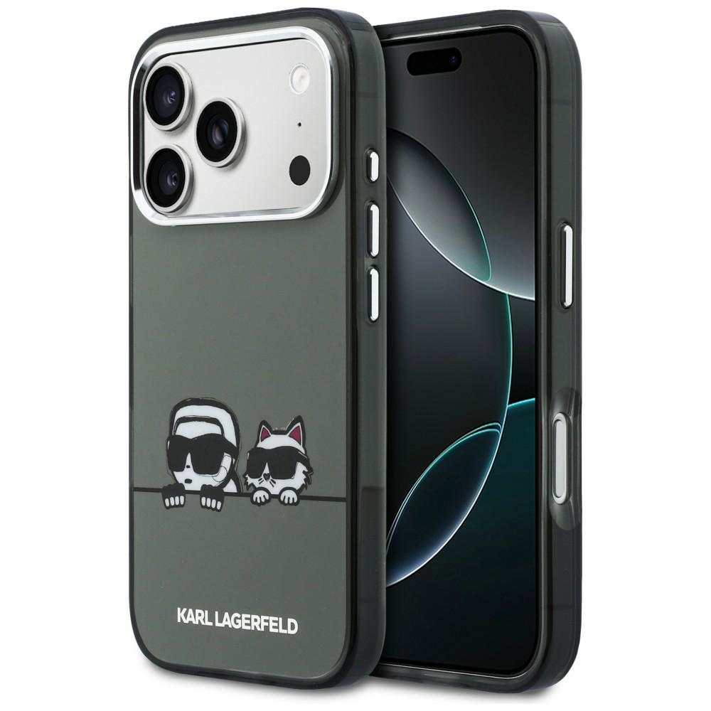 Karl Lagerfeld IML Karl & Choupette Peekaboo Logo MagSafe Suojakuori iPhone 17 Prolle - Musta