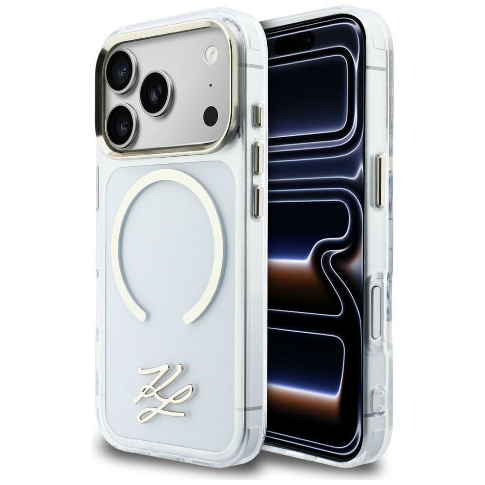 Karl Lagerfeld IML KL Script Logo MagSafe Suojakuori iPhone 17 Pro Maxille - Läpinäkyvä