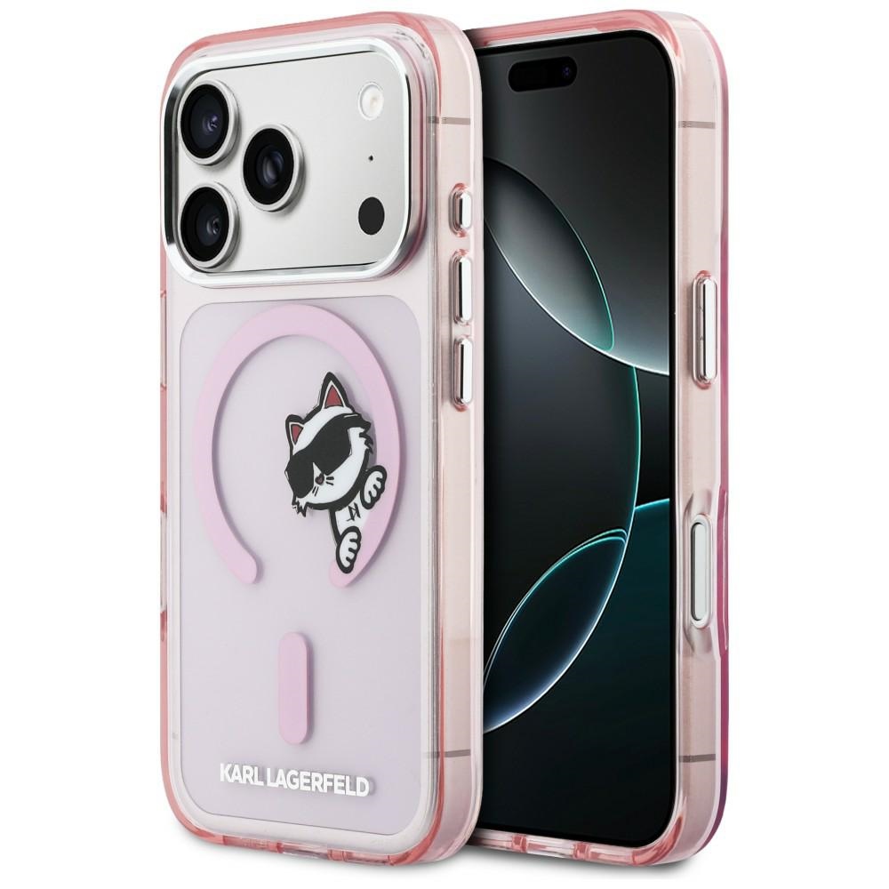Karl Lagerfeld IML Peekaboo MagSafe Suojakuori iPhone 17 Prolle - Vaaleanpunainen