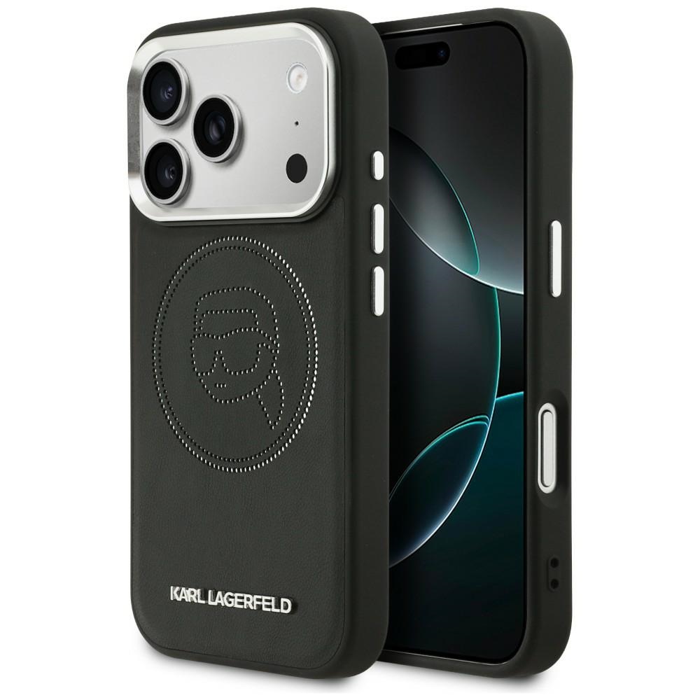 Karl Lagerfeld K Head Point Logo MagSafe Suojakuori iPhone 17 Prolle - Musta