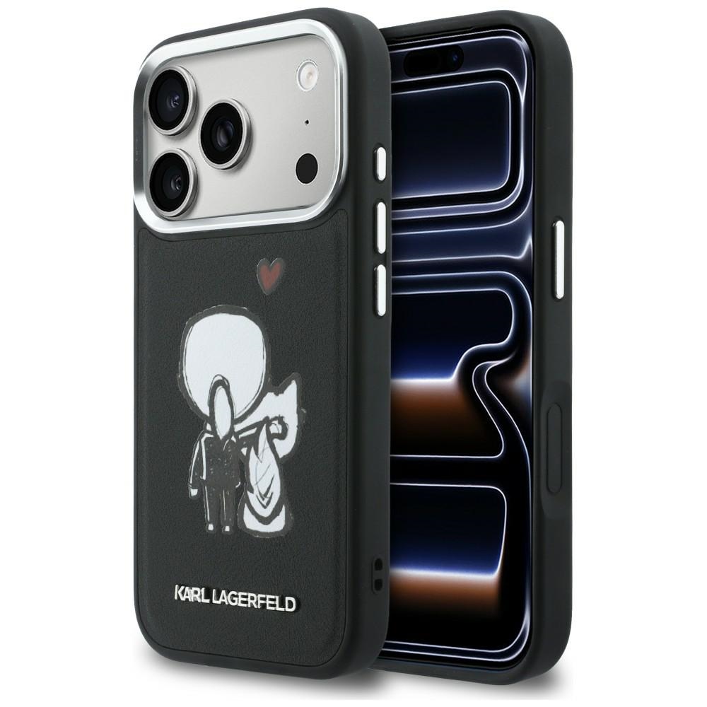 Karl Lagerfeld Karl & Choupette Back Logo MagSafe Suojakuori iPhone 17 Prolle - Musta
