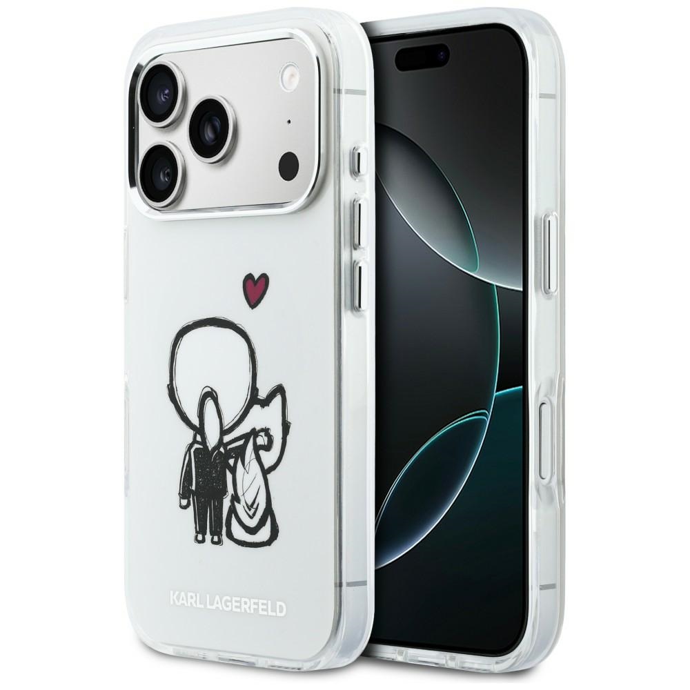 Karl Lagerfeld Karl & Choupette Back MagSafe Suojakuori iPhone 17 Prolle - Läpinäkyvä
