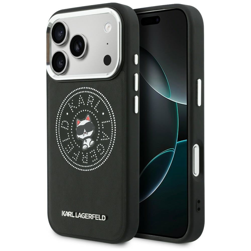 Karl Lagerfeld Point & Choupette Sketch MagSafe -suojakuori iPhone 17 Pro Max:lle musta
