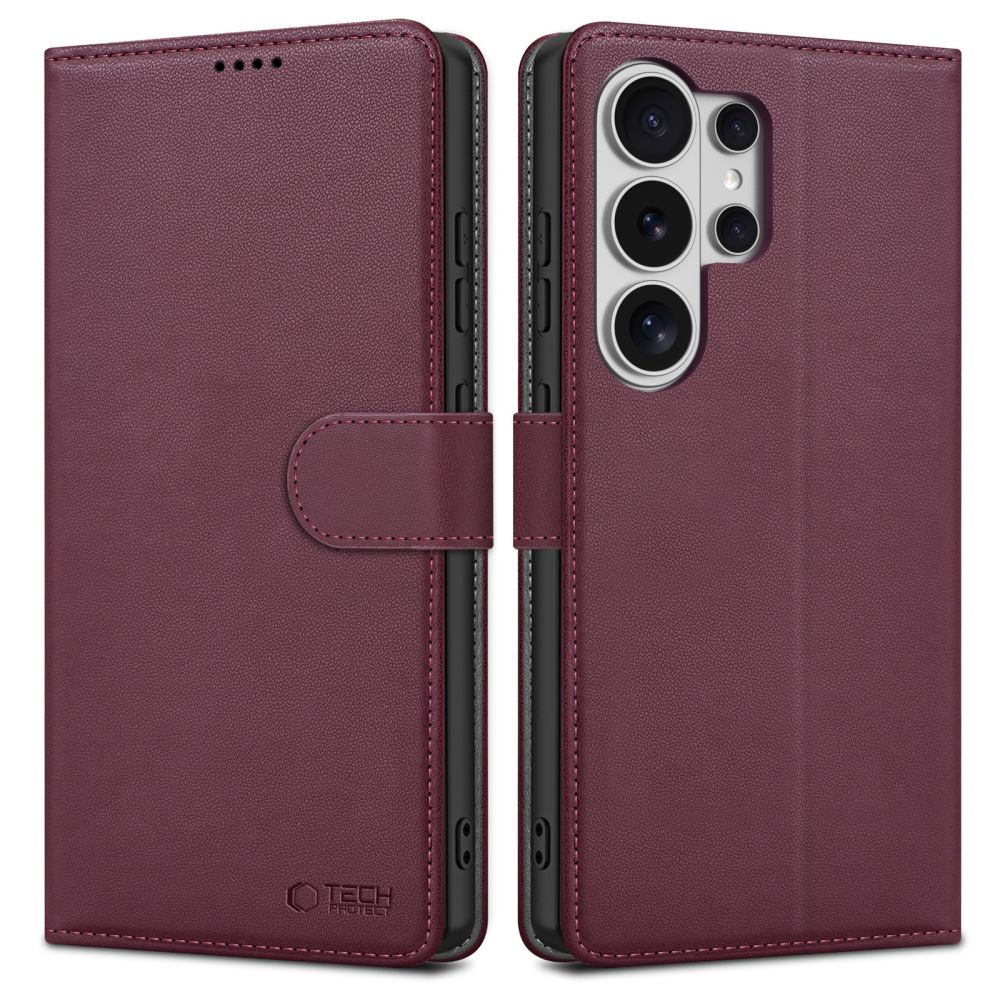 Tech-Protect Wallet -suojakuori Samsung Galaxy S26 Ultralle - viininpunainen