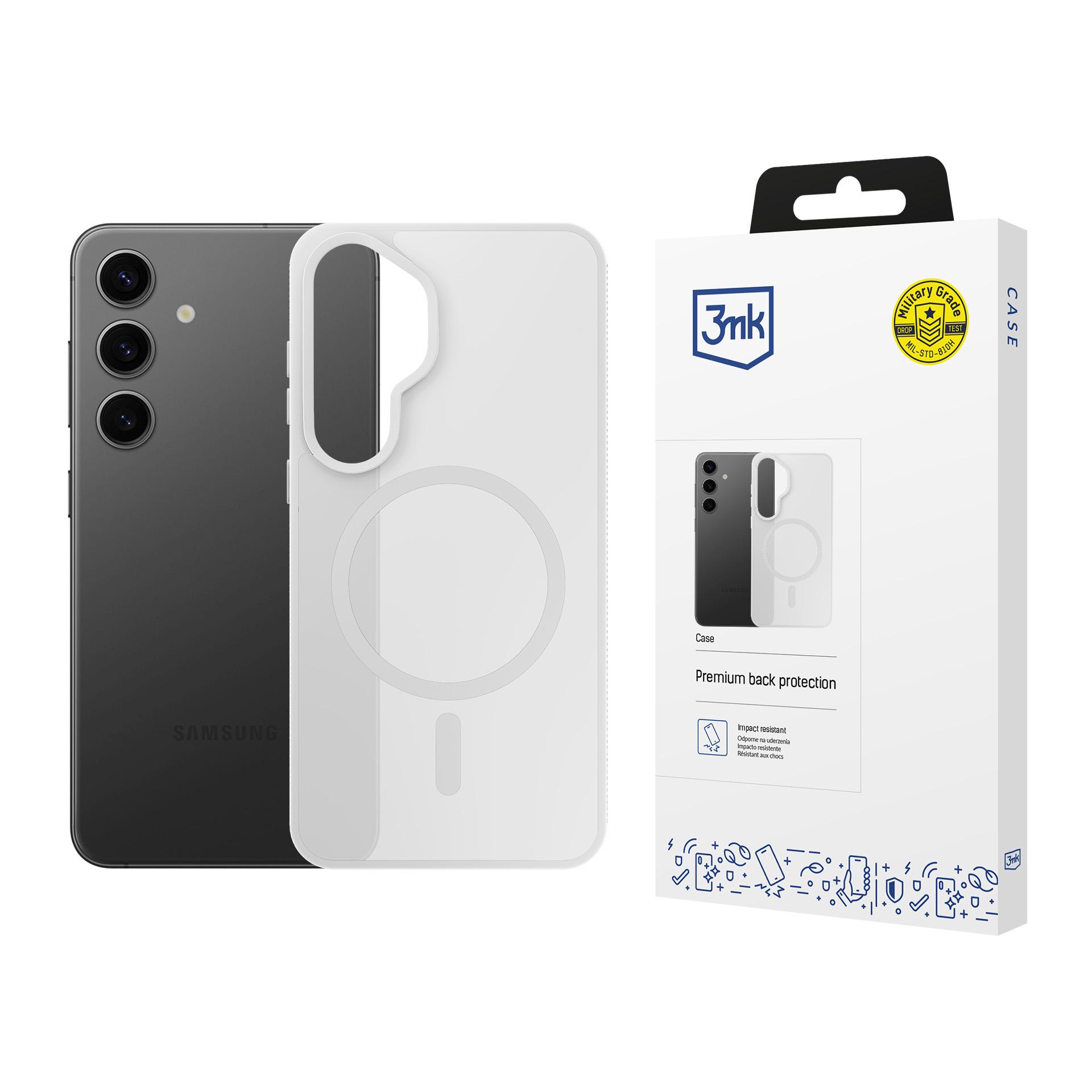 3mk Smoke MagCase Samsung Galaxy S25:lle valkoinen-läpinäkyvä
