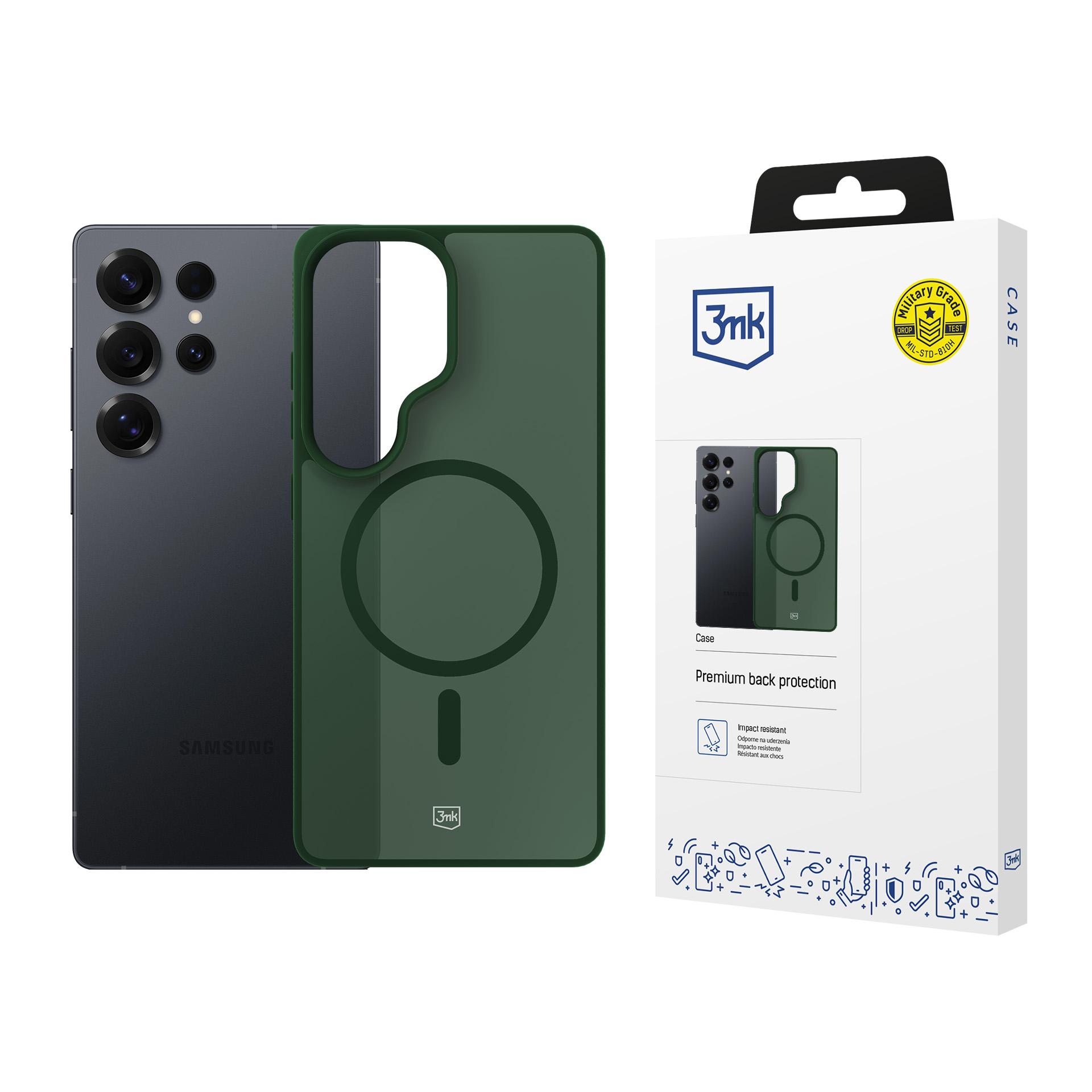 3mk Smoke MagCase Samsung Galaxy S25 Ultra:lle vihreä-puoliläpinäkyvä