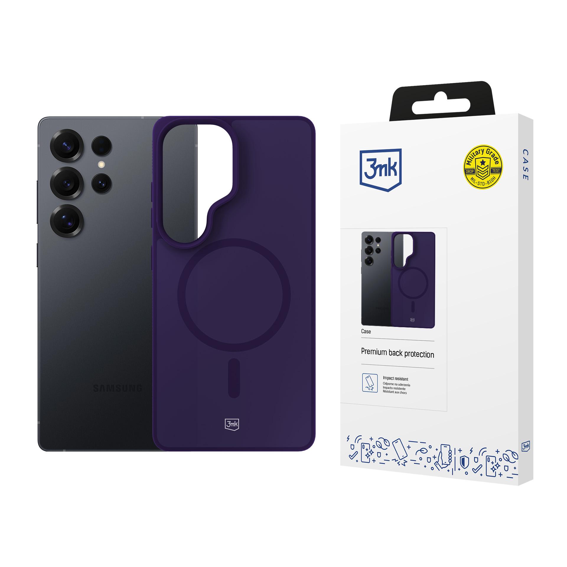 3mk Smoke MagCase Samsung Galaxy S25 Ultra:lle violetti-puoliläpinäkyvä