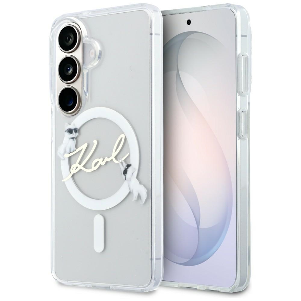 Karl Lagerfeld suojakuori IML KC Script MagSafe Samsung Galaxy S26:lle läpinäkyvä