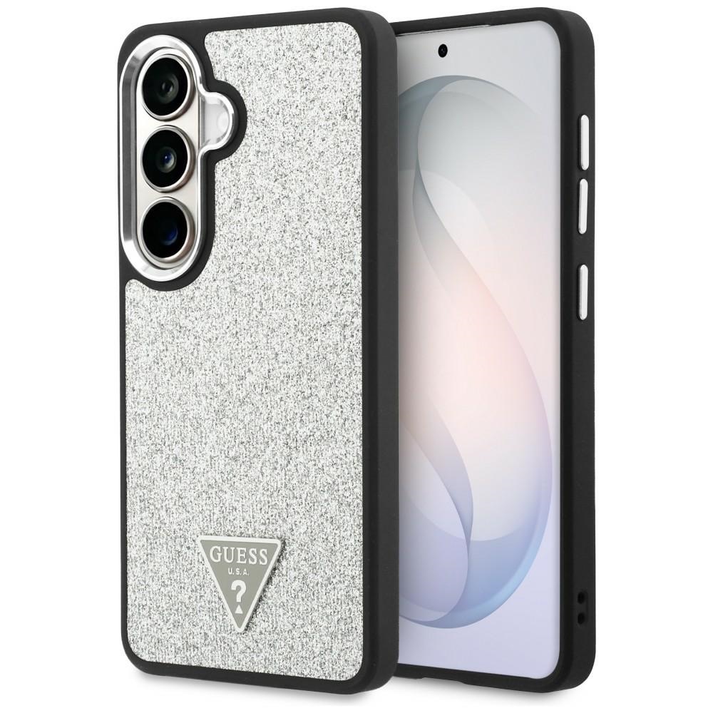 Guess case Fixed Glitter Triangle MagSafe for Samsung Galaxy S26 Plus silver