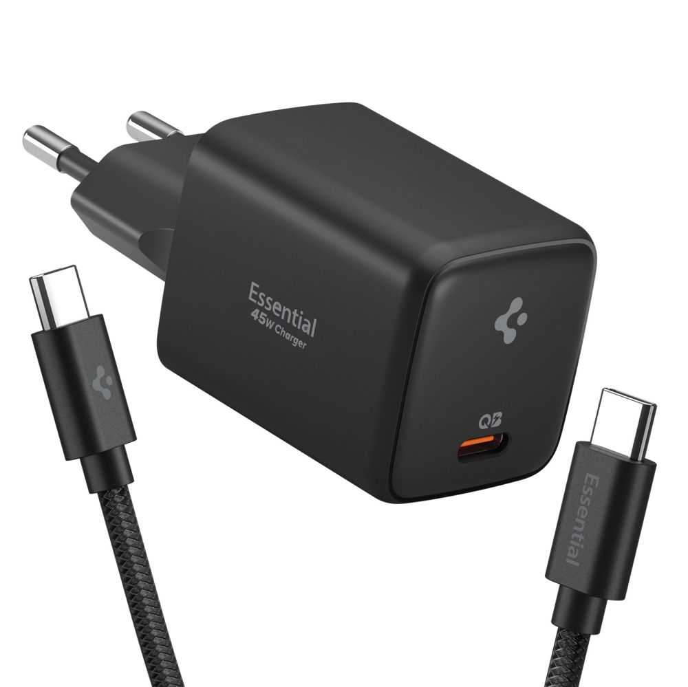 Spigen EE451EU Essential USB-C 45W seinälaturi - musta